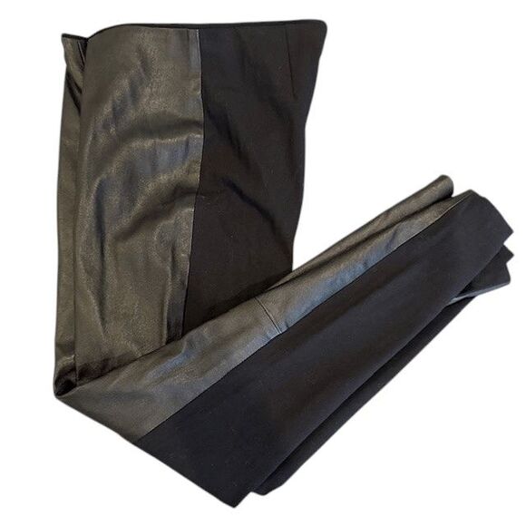 Rag & Bone Lamb Leather Front / Stretch Back Moto Pants Black Back Zip Size 2 - Picture 6 of 14